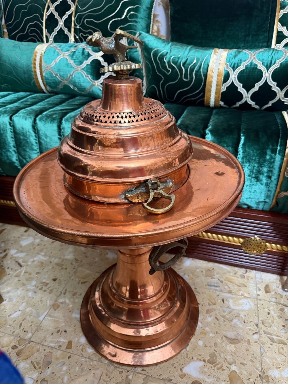 Vintage Ottoman Turkish Copper & Brass Brazier Mangal Fire Pit Floor Decor